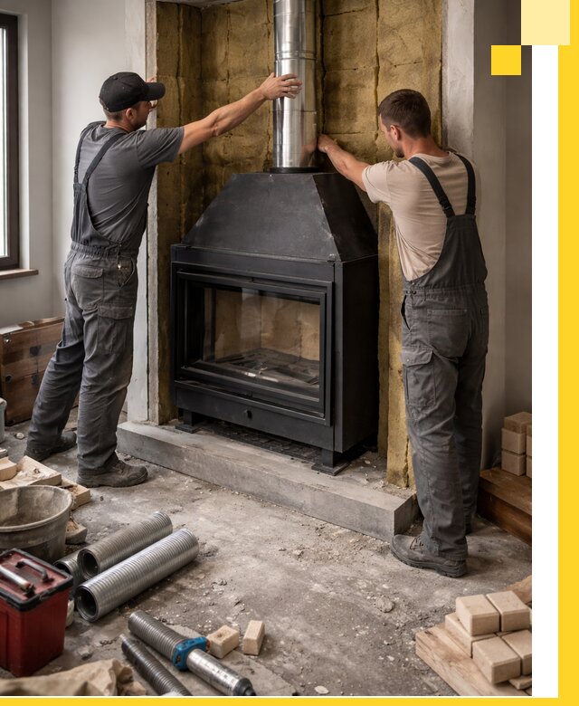 Изготовление и монтаж закрытых каминов в Апатитах под ключ