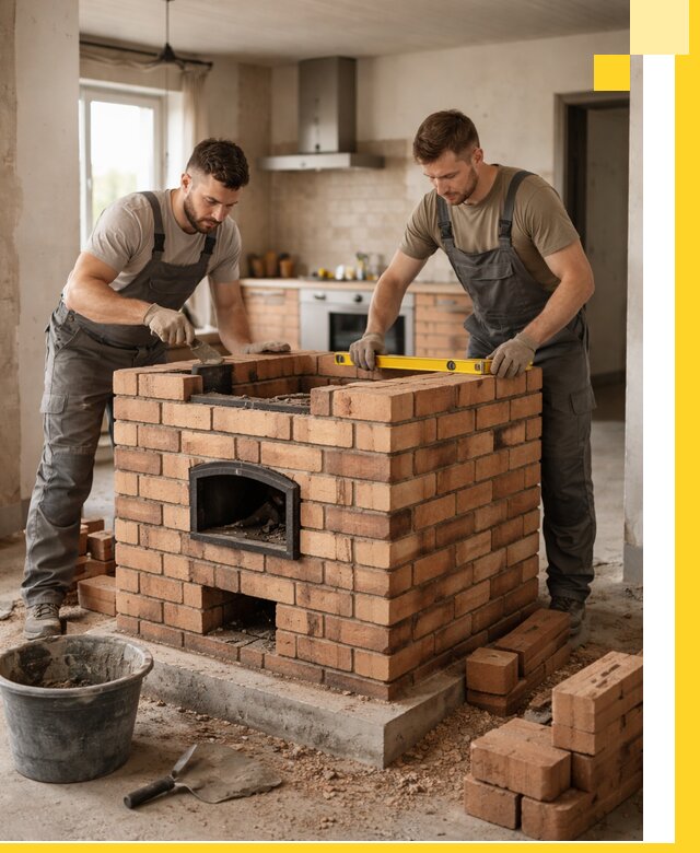 Установка и монтаж печей в частном доме в Апатитах под ключ