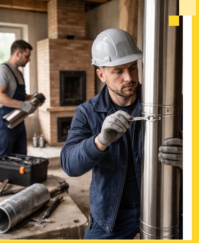 Профессиональный монтаж дымоходов для печей в Апатитах