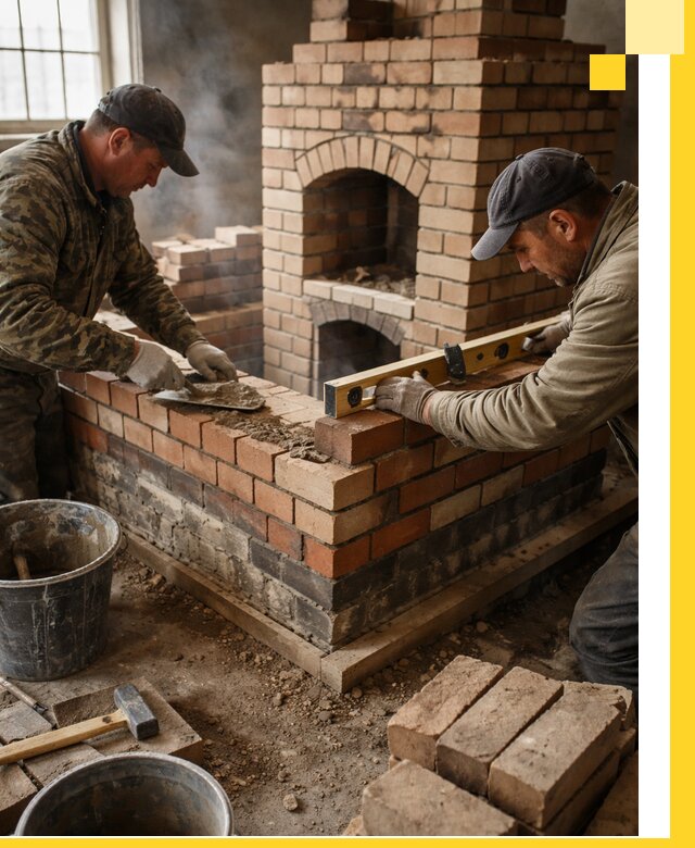 Изготовление и монтаж печей и каминов из кирпича в Апатитах