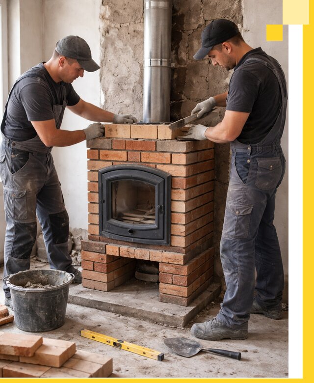 Монтаж печи камина под ключ в Апатитах с гарантией и пусконаладкой