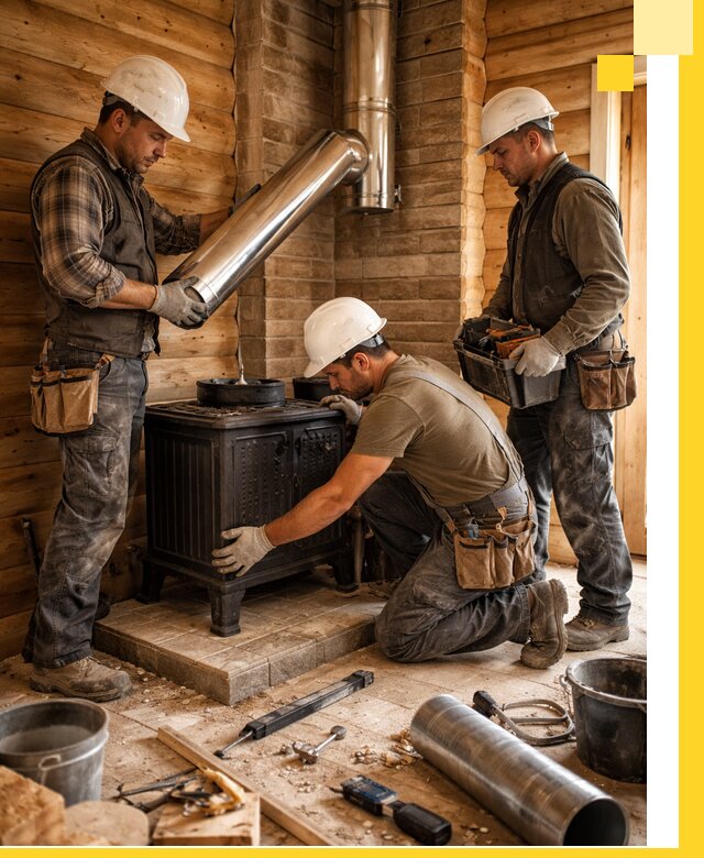 Профессиональный монтаж банных печей и дымоходов в Апатитах