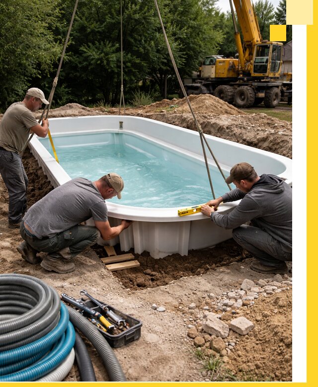 Установка и монтаж композитных бассейнов под ключ в Апатитах