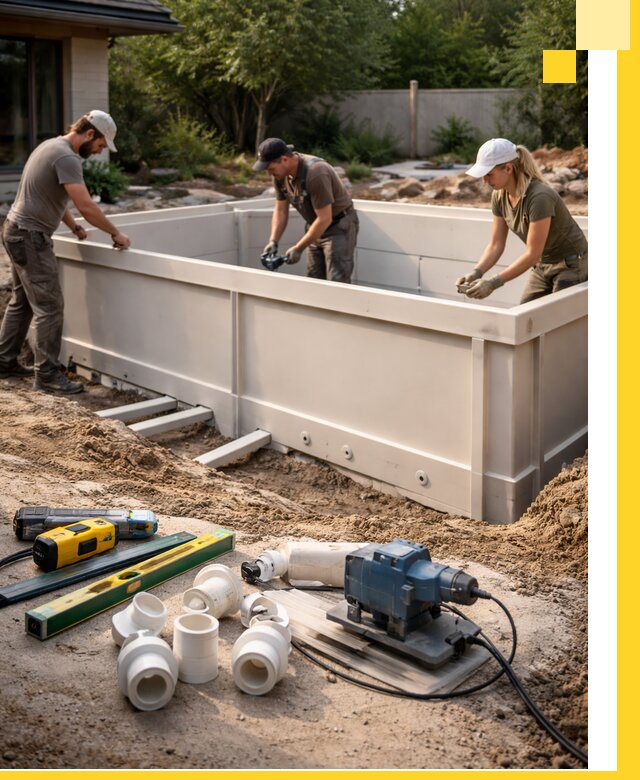 Установка полипропиленовых бассейнов под ключ в Апатитах