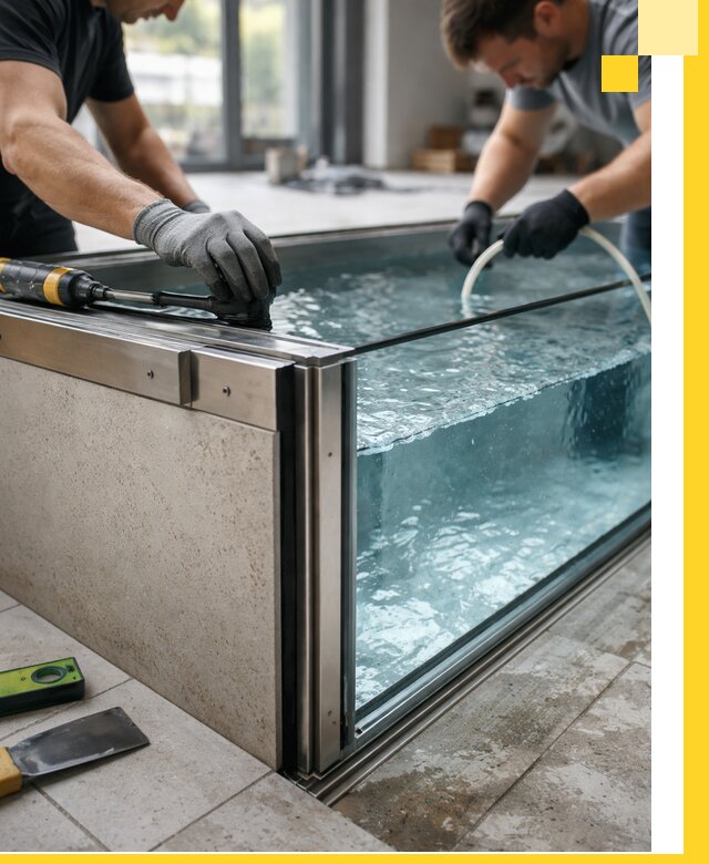 Проектирование и монтаж стеклянных бассейнов в Апатитах