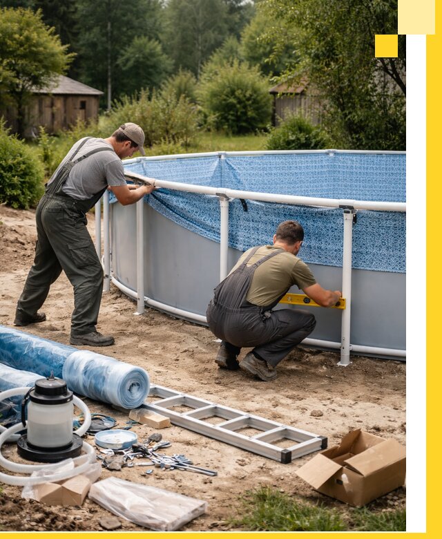 Установка и монтаж каркасных бассейнов в Апатитах под ключ