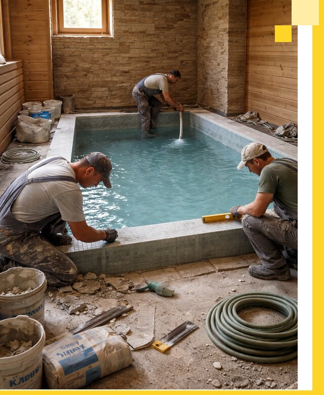 Проектирование и строительство бассейнов для бани в Апатитах