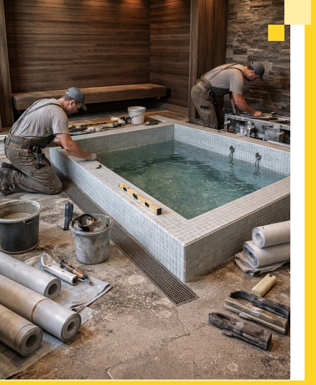 Установка и строительство бассейнов для сауны в Апатитах