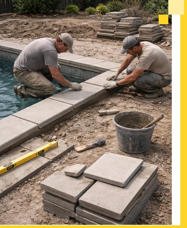 Установка и изготовление копингового камня для бассейнов в Апатитах