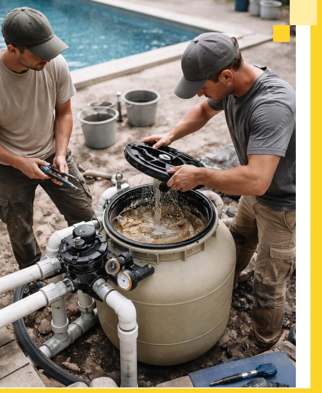 Установка и обслуживание песочных фильтров для бассейнов в Апатитах