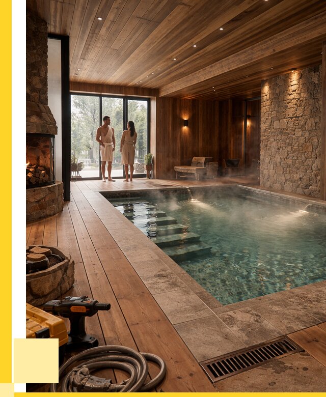 Проекты бань с бассейном под ключ в Апатитах от 77790 р., ЭриданПтт