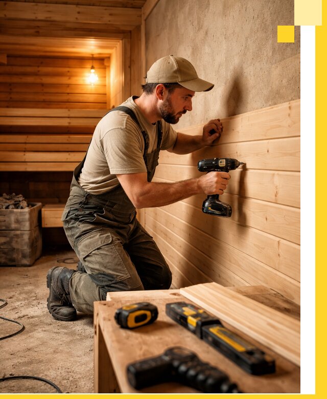 Профессиональная внутренняя отделка бани в Апатитах под ключ