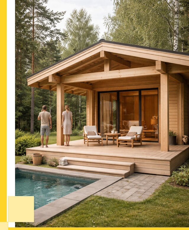 Бани с террасой под ключ в Апатитах от 622320 р. | ЭриданПтт