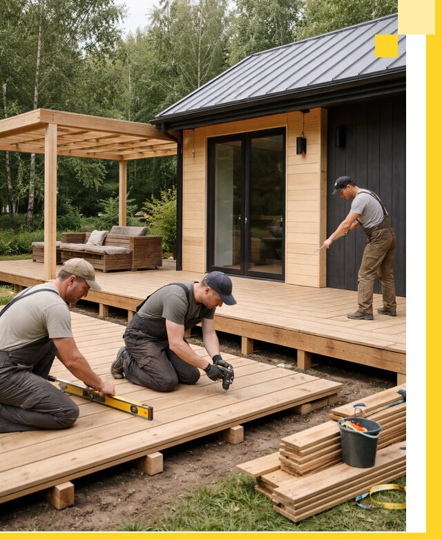 Строительство бань с террасой и бассейном под ключ в Апатитах