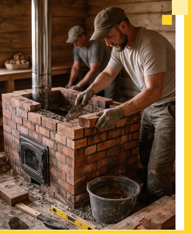 Кирпичные печи для бани под ключ в Апатитах, проект и монтаж