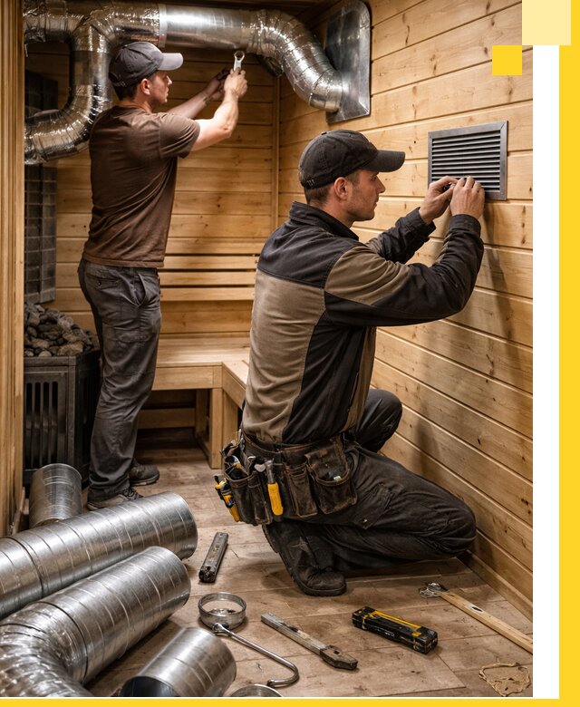 Проектирование и монтаж вентиляции бани в Апатитах под ключ