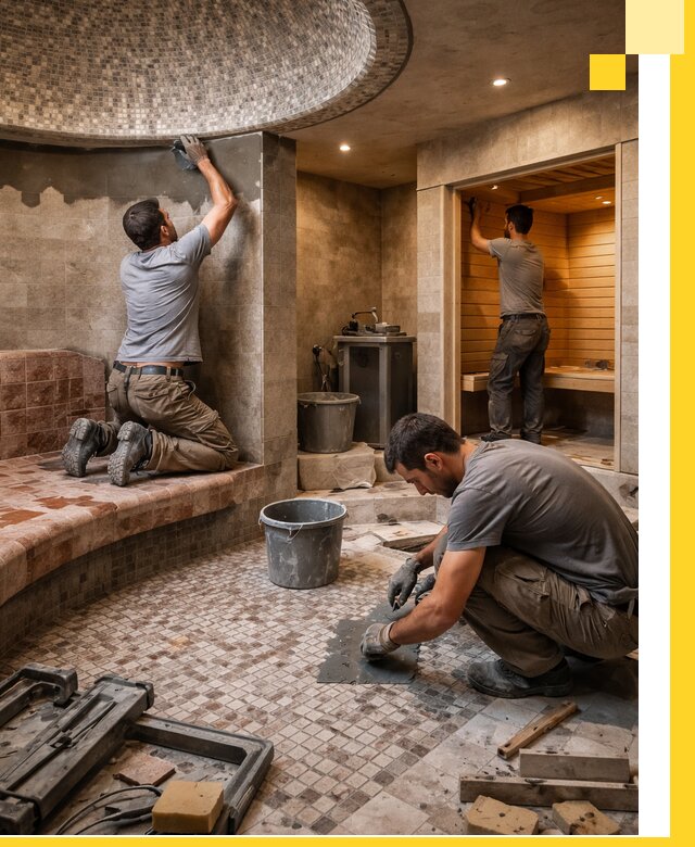 Проект и строительство хамама бани и сауны под ключ в Апатитах