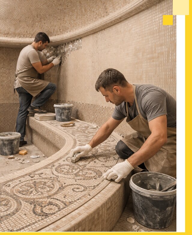 Плитка для хамама в Апатитах, укладка, подбор и поставка